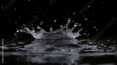 a water splash with a black background