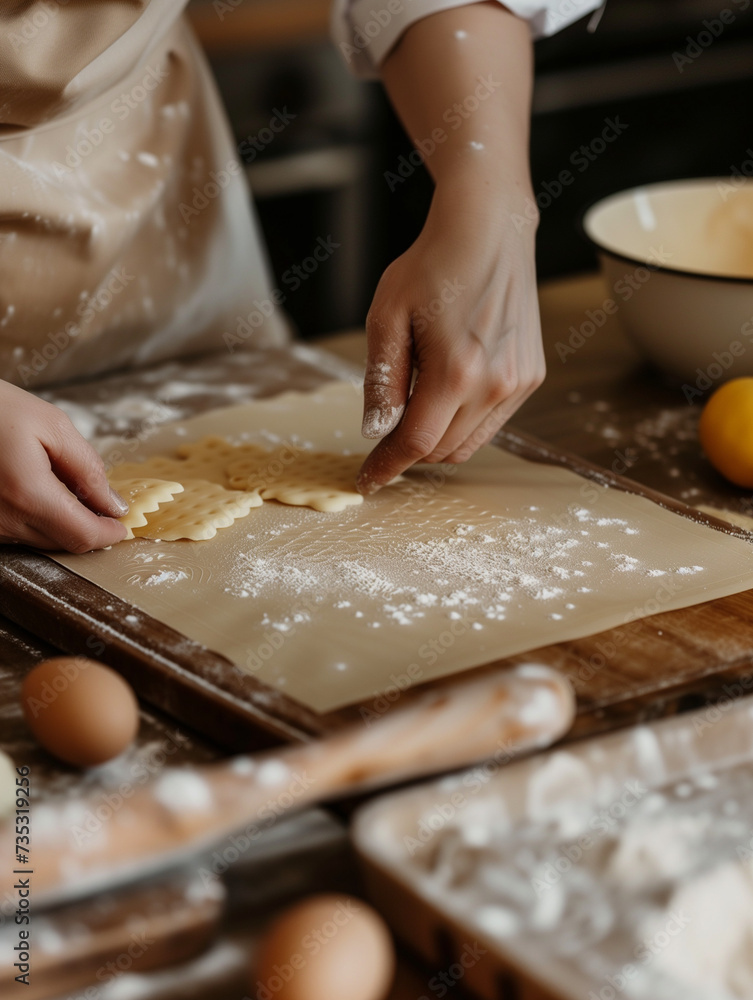 A Photo Of A Person Using A Reusable Silicone Baking Mat In The Kitchen