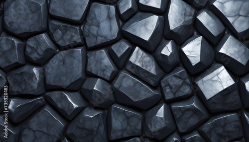 geometric pattern polished obsidian wall