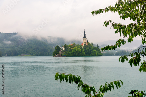 Bled, Slovenia - June 28, 2023: Beautiful Lake Bled in Slovenia. © nedomacki
