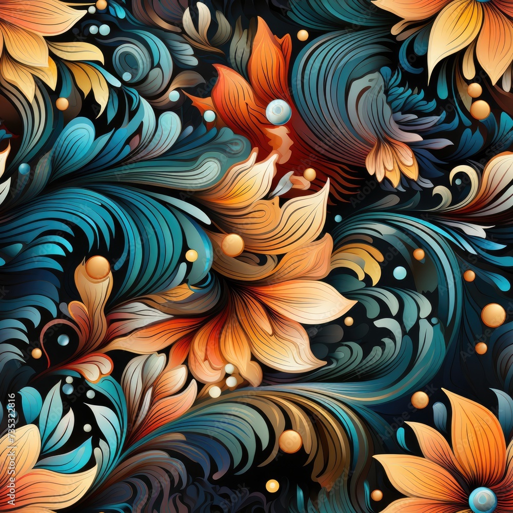Radiant Indonesian Batik Seamless Pattern Radiant Indonesian Batik Seamless Pattern