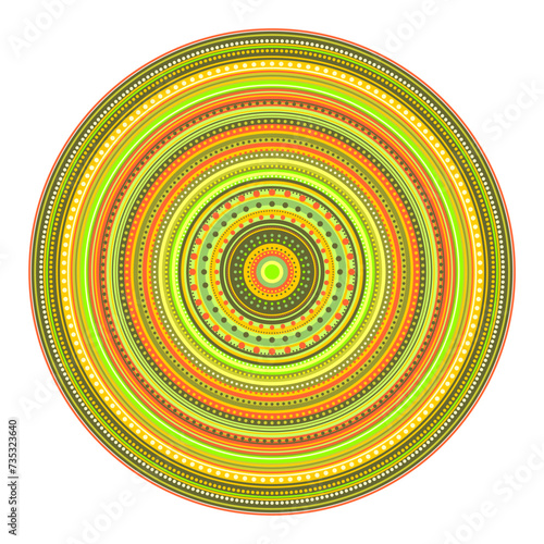 Mandala wit different colors ethnic ornament	