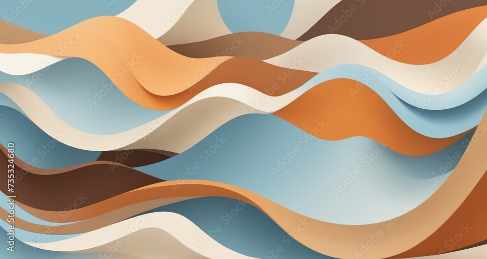 Fototapeta premium Yellow Wave Lines Abstract Pattern 