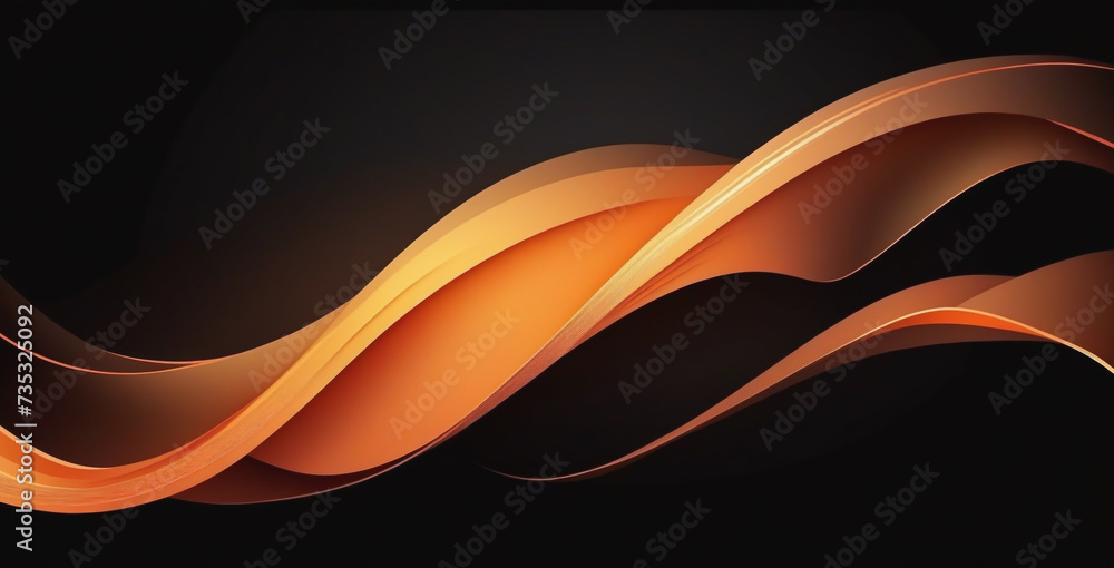 Fototapeta premium 3D Black Wave Pattern Abstract Background 