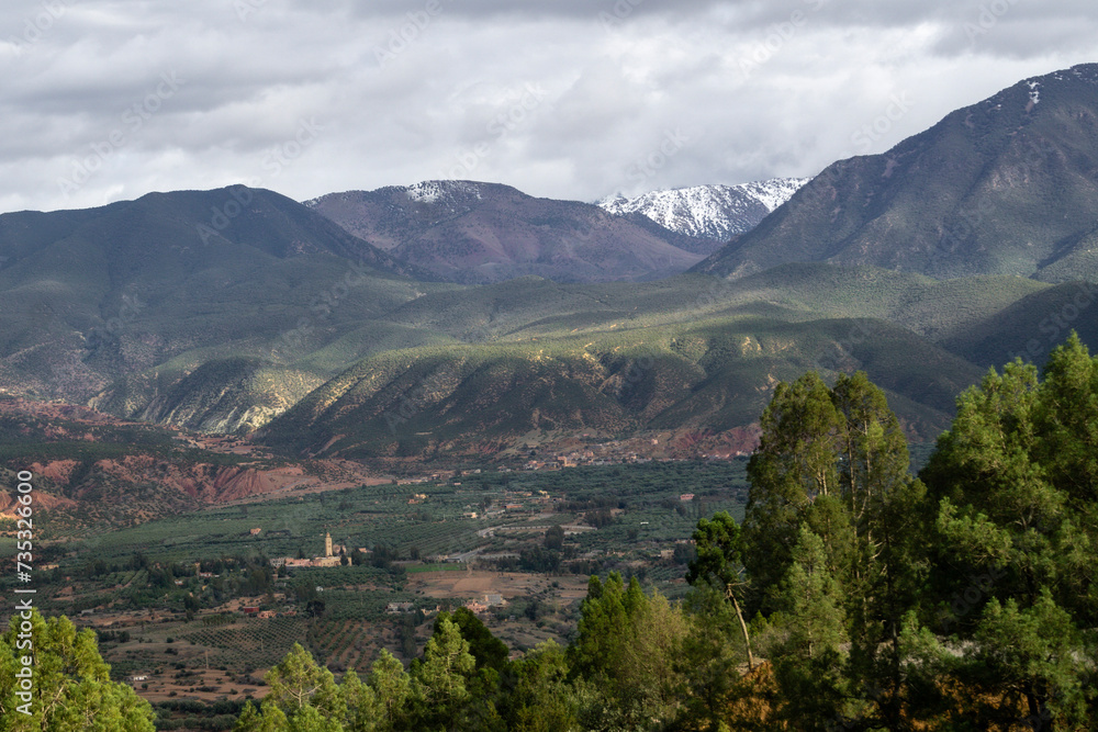 view of the valley of Atlas Mountains