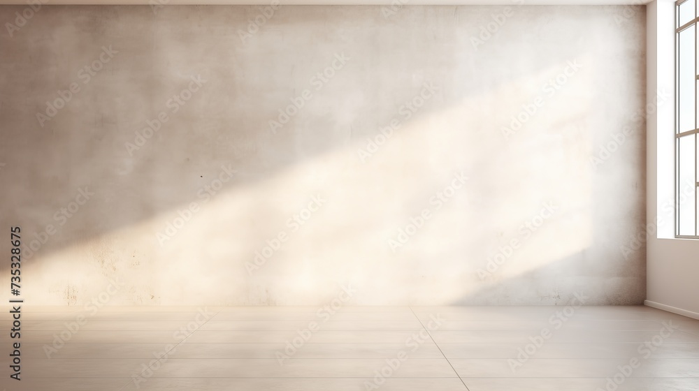 An empty room with light coming in through a window An empty room with light coming in through a window