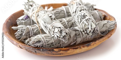 Sage smudge stick for smudging bad juju and bringing good energy to a new home photo