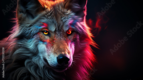 3d rendered photo of wolf made with generative AI