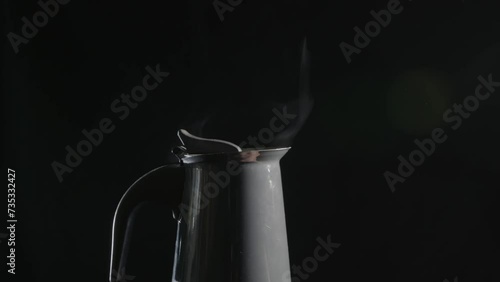 Boiling and steaming pump coffee machine. Left hand takes away steaming pump machine