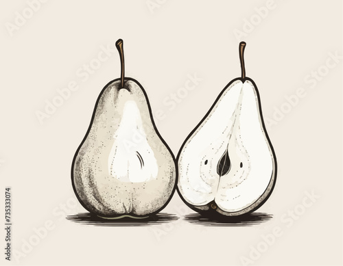 Pear engraving
