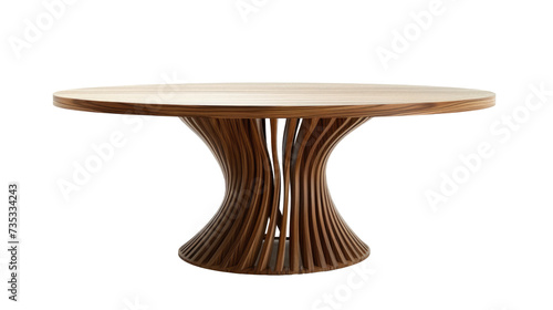 Detail wooden coffee table isolated on transparent background