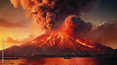 Natural Disaster, Volcanic Eruption. photo
