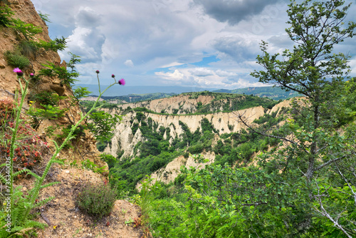 Obraz na płótnie Sandstone pyramids near the town of Melnik, Bulgaria w salonie