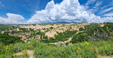 Panoramic view of the town of Melnik and the sandstone pyramids