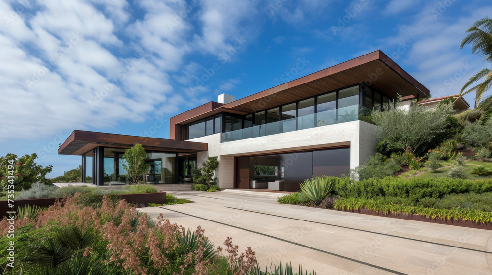 Taking inspiration from its coastal surroundings this home features a unique design that maximizes ocean breezes and natural light while providing a cool respite from the