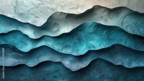 Wallpaper Mural Textured Waves in Shades of Blue Torontodigital.ca