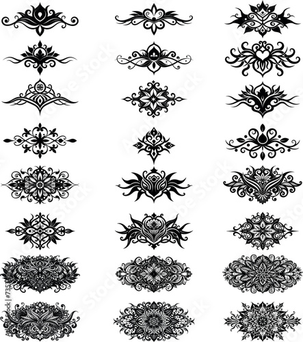 Bilderrahmen Ornamente, Ecken und tribel design elemente