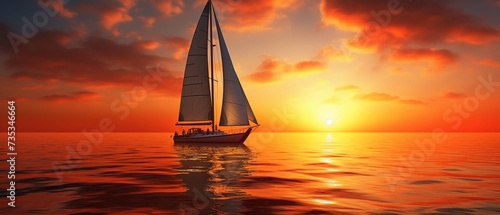 sailboat at sunset © Haseeb