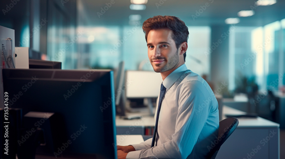 Man sitting on a chair at office Man sitting on a chair at office