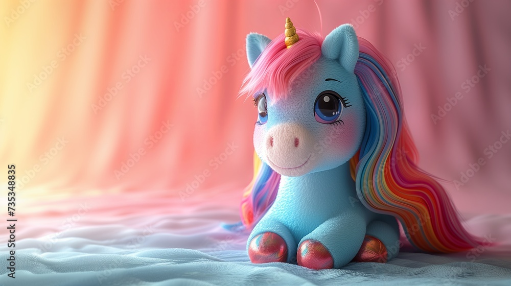 Fototapeta premium unicorn toy close up. Generative AI