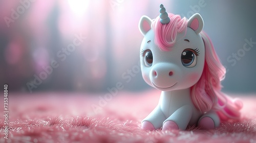 unicorn toy close up. Generative AI photo
