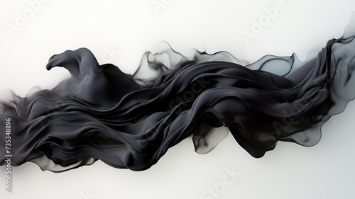Trendy black expressive splash. Abstract 3d style, inspired by acrylic art and waves energy. Luxury abstract background and wallpaper. Place for text. Composition for yours header, design, cover