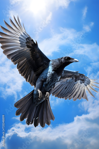 Majestic Bird Soaring Effortlessly Into The Azure Sky: A Stunning Depiction of Avian Freedom and Beauty
