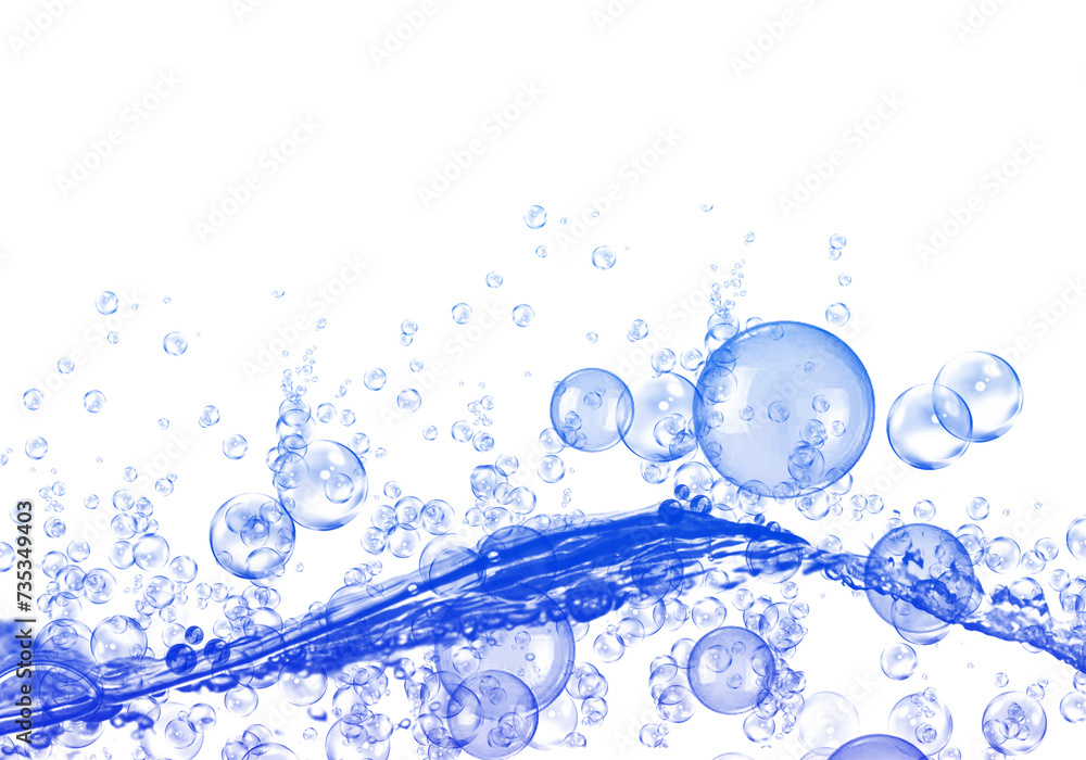 Blue water drop and splash  on white background 