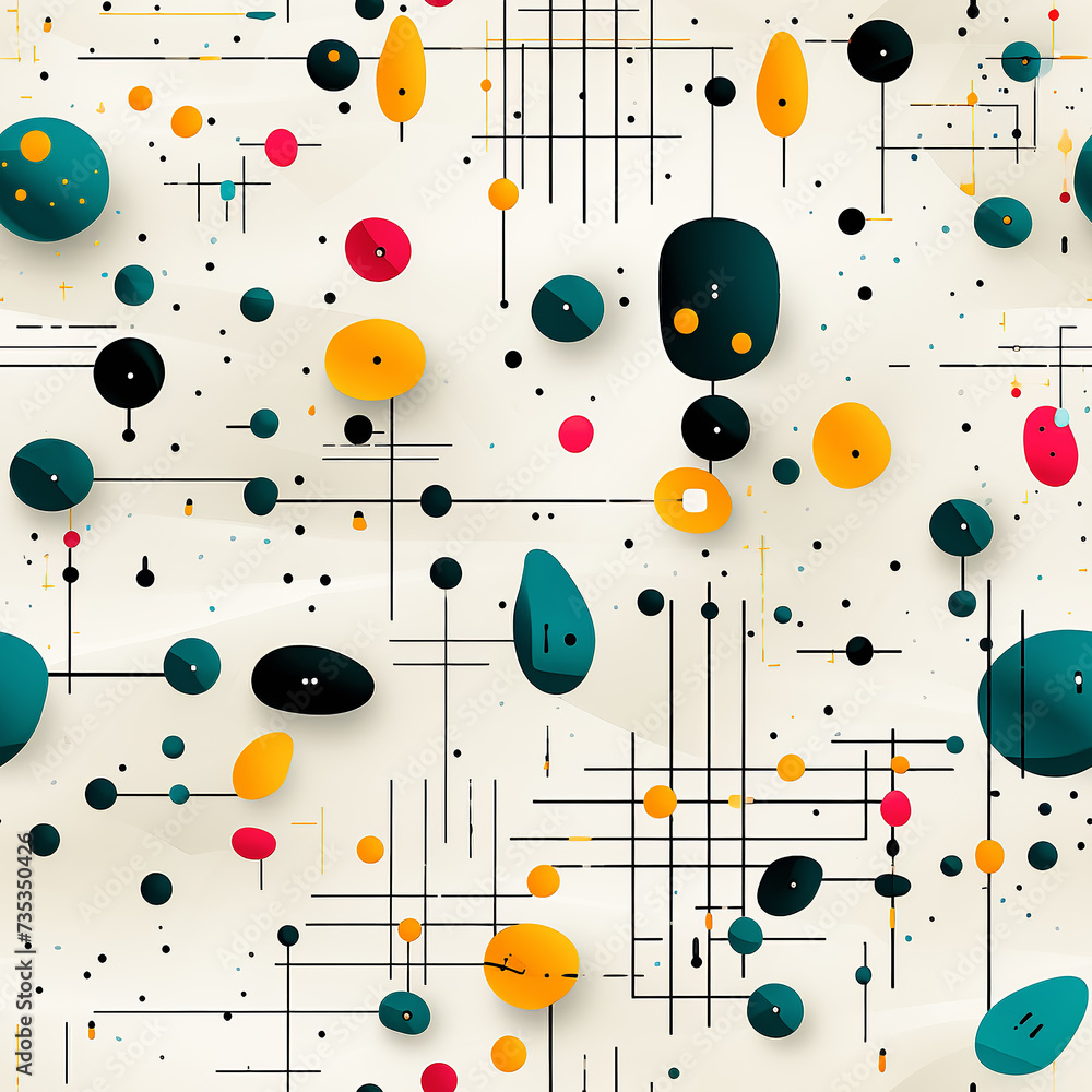 Seamless abstract geometric background with squares, circles and lines. Seamless abstract geometric background with squares, circles and lines.