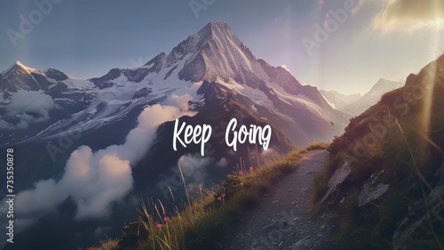 Keep going,  Motivational Quote.