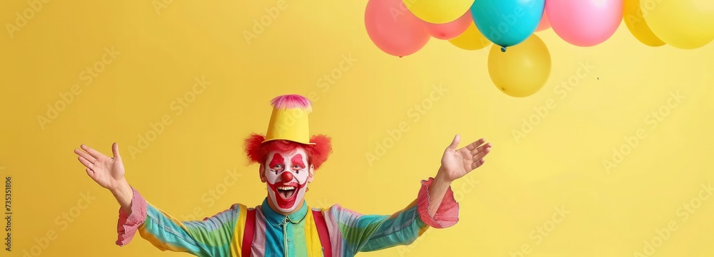 Circus performer funny clown April Fools Day. Circus performer funny clown April Fools Day.