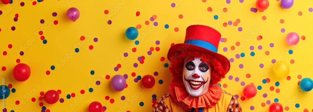 Circus performer funny clown April Fools Day. Circus performer funny clown April Fools Day.