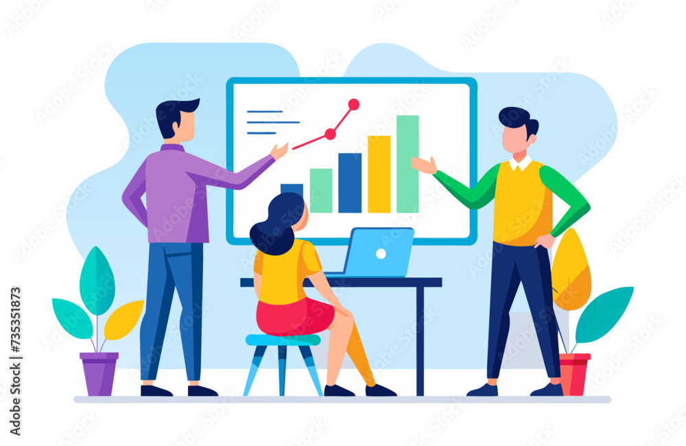 Business Meeting Flat Illustration Design Vector