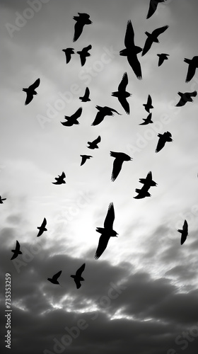 Synchronized Ballet in the Sky: A Flock of Birds in Harmonious Flight