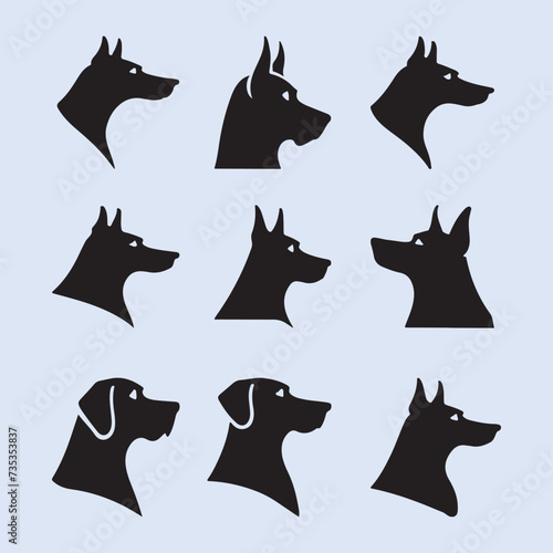 Fototapeta Naklejka Na Ścianę i Meble -  Silhouette Vector design of a Dog Icon