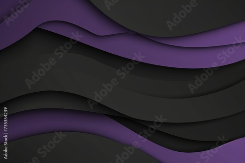 Modern abstract purple, black, paper cut wavy background