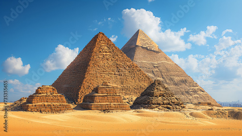 landscape of ancient Egyptian pyramids