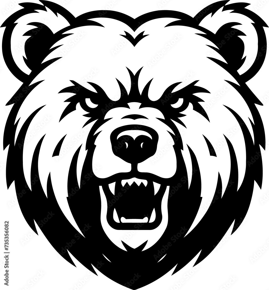 bear head, animal illustration
