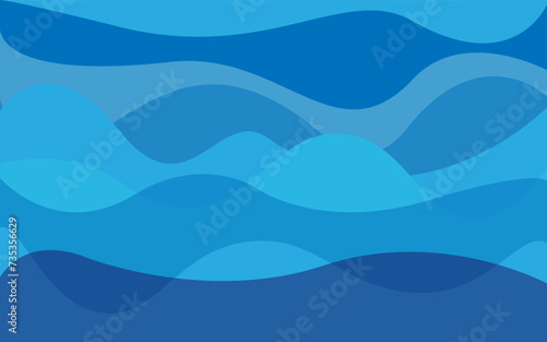 Blue wave background template design wallpaper