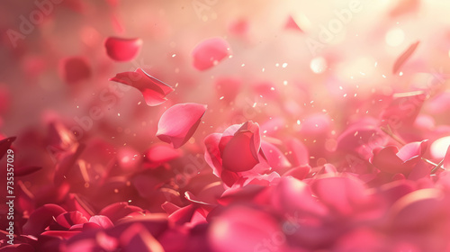 Rose petals background, wedding love and romance card template texture 