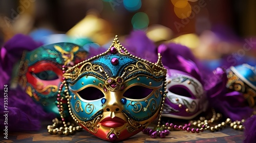 Colorful Masks and Beads Mark the Festive Mardi Gras Celebration