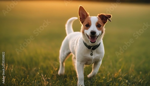 jack russell, dog at dawn, purebred dog in nature, happy dog, beautiful dog