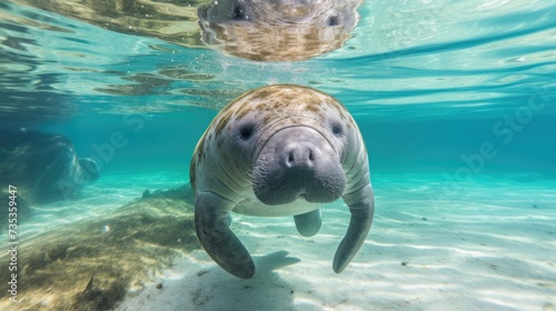 Florida manatee in clear water