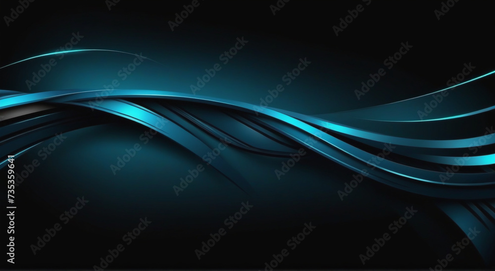 Fototapeta premium v Abstract geometric banner. Parallel lines intersect on the blue background. Backdrop for business, finance and technology 