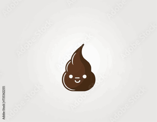 shit icon or poop icon isolated on white background

