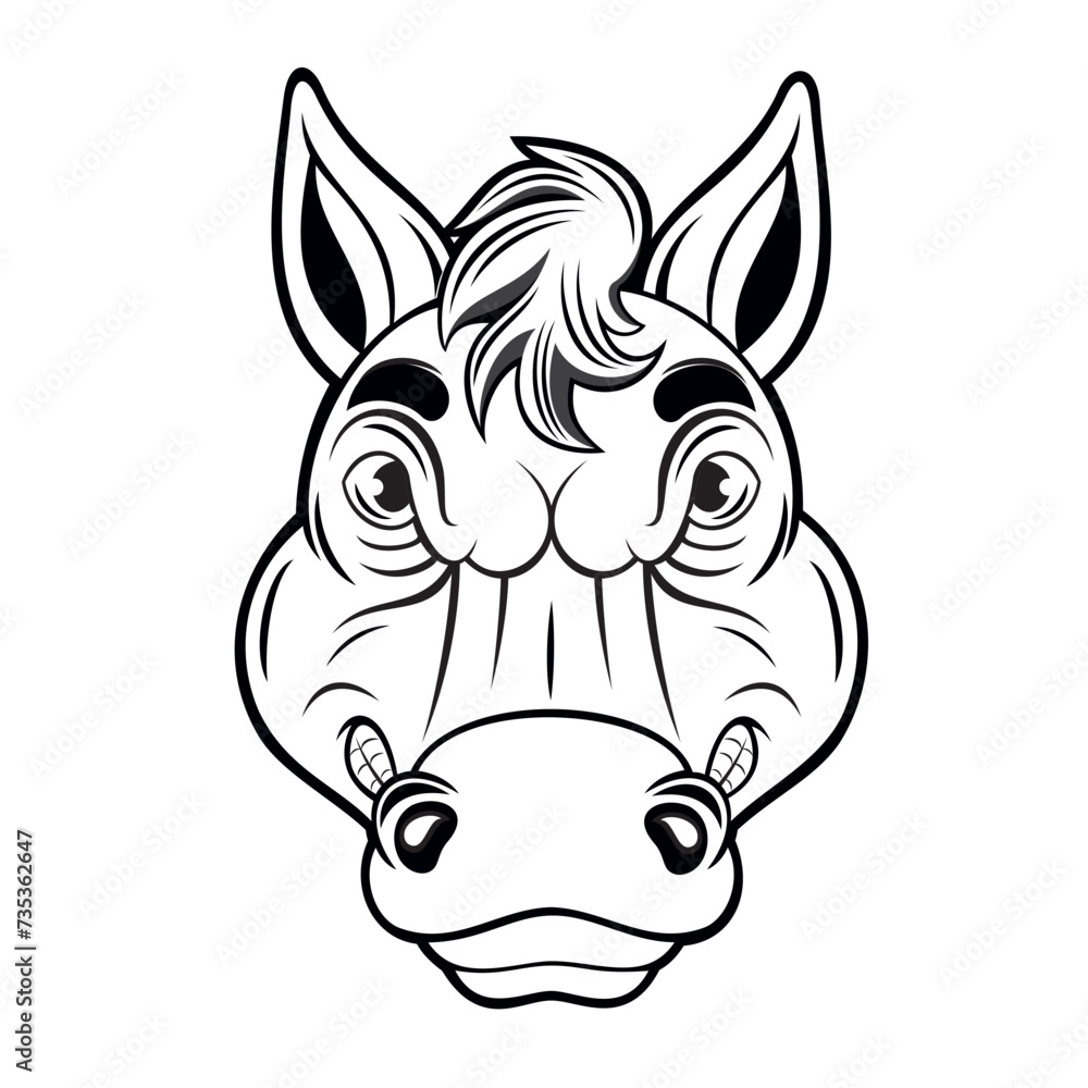 horse head mascot logo vector art illustration design