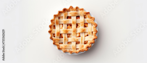 Apple Pie on a White Background with Space for Text