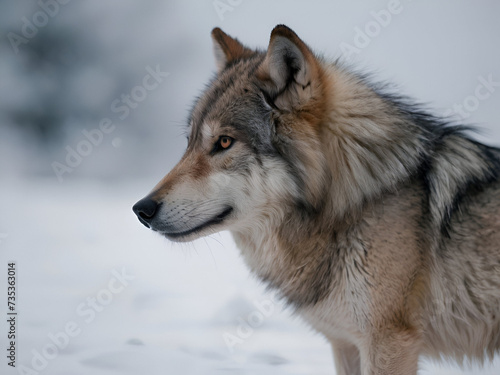 gray wolf in winter © Nadia