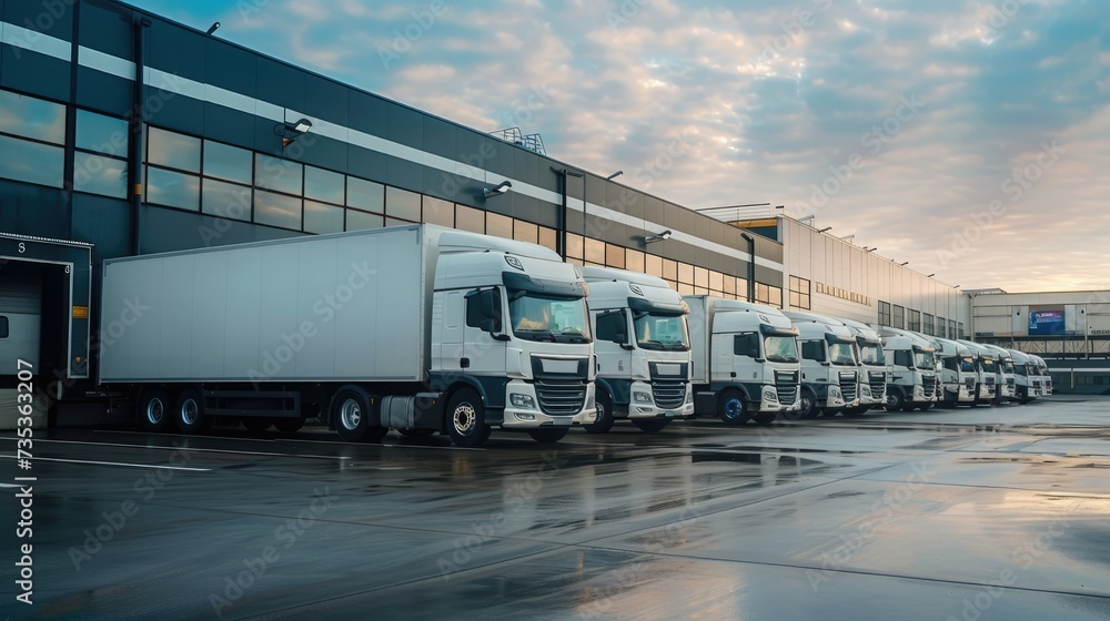 Streamlined Trucks Awaiting Cargo Streamlined Trucks Awaiting Cargo