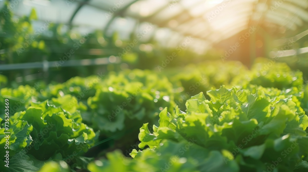 Lush Lettuce Heads in Greenhouse Lush Lettuce Heads in Greenhouse